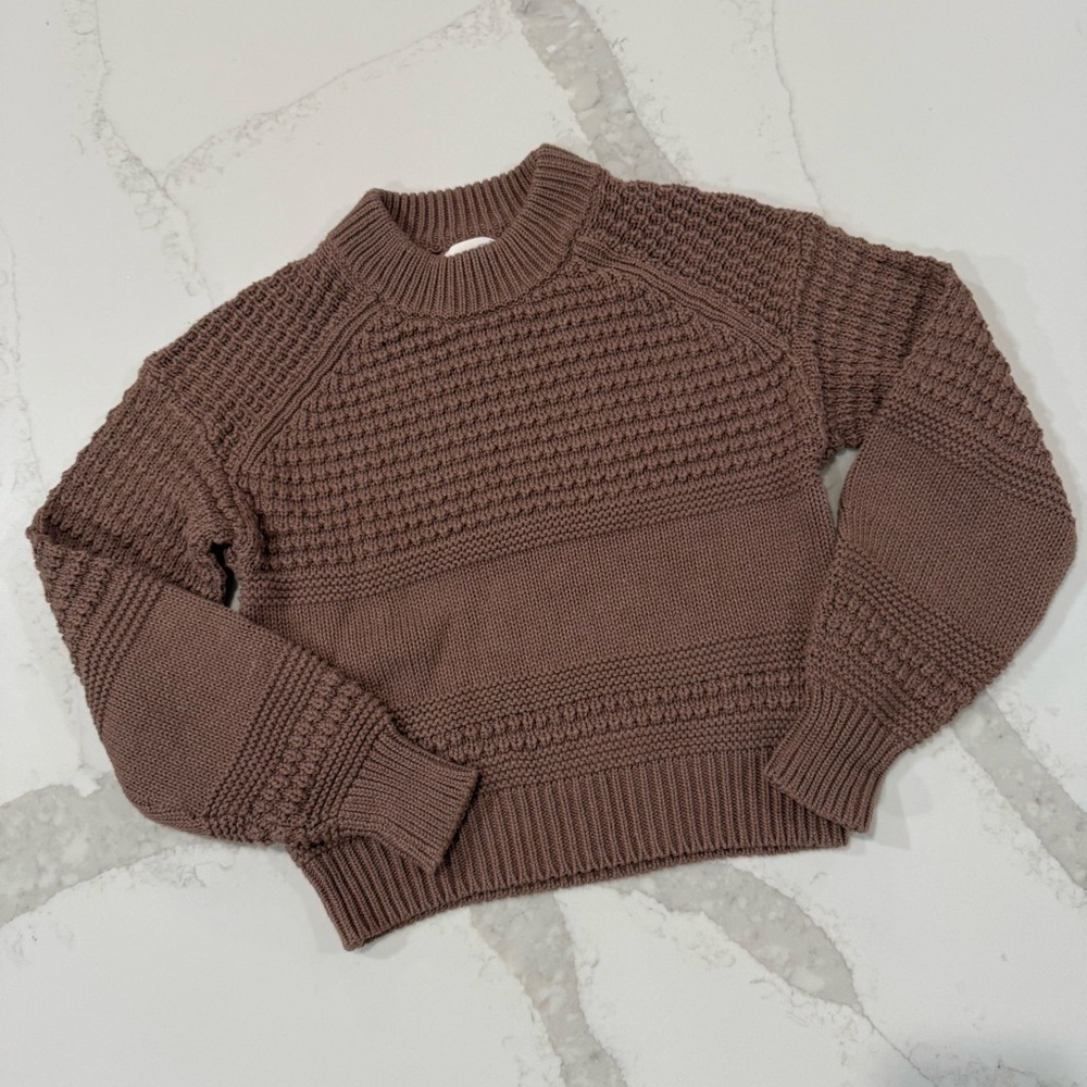 Universal Thread Textured Knit Pullover Crewneck Sweater Women’s XS Taupe Cozy - Picture 3 of 8